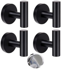 Ganci da bagno, set di 4 appendiabiti, sala LOFT nera