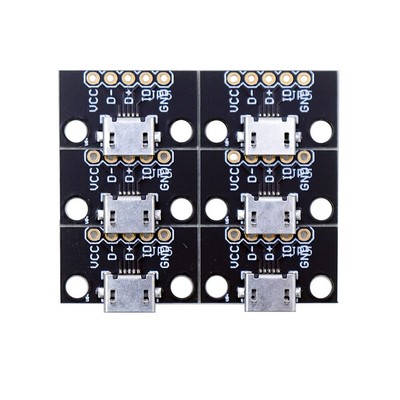 6pcs Micro USB to DIP Adapter 5Pin Female Connector B PCB Converter Pinboard ...