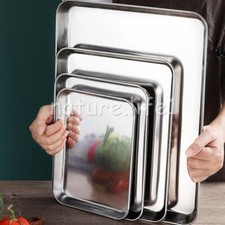Non-Stick Stainless Steel Roasting Tray Oven Turkey Roast Bakeware Pan Dish UK