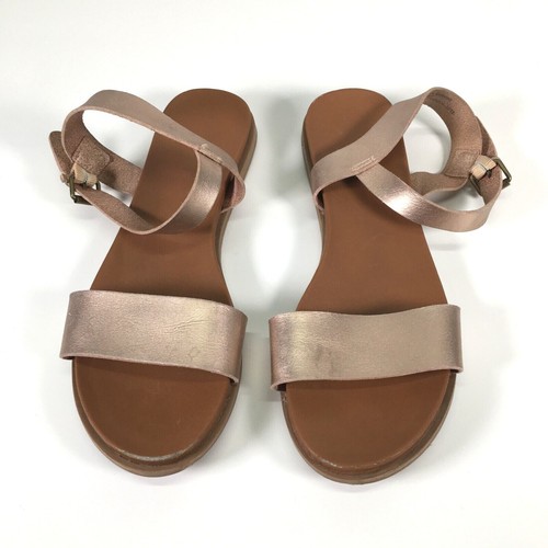 Universal Thread Nyla Gold Rose Sandals Ankle Strap Sz 9 Womens Open Toe | eBay