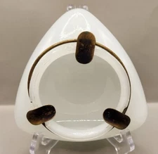 Vintage White MCM Ashtray Triangle 