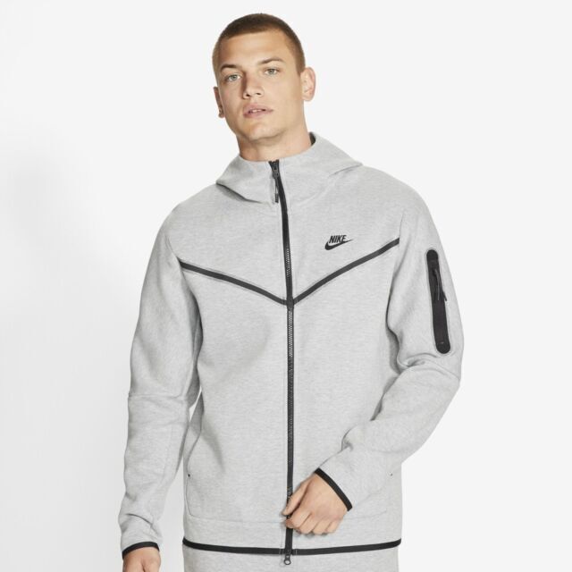 Nike Sportswear Tech Fleece Men's Full-Zip Hoodie - Dark Gray Heather/Black, XL sale online | eBay