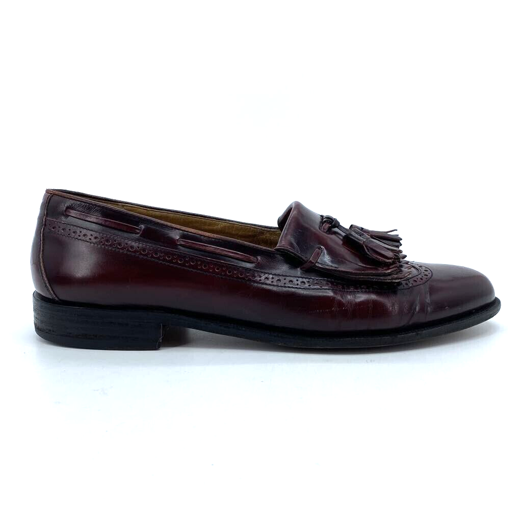 Domani Mens Loafer Dress Shoes Burgundy Leather Wingtip  display picture 2