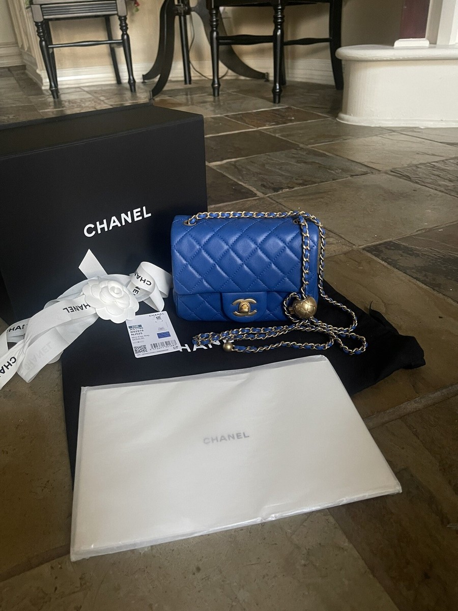 CHANEL Square Mini CC Pearl Crush Flap Bag 22B New | eBay
