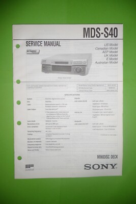 Service Manual-Anleitung für Sony MDS-S40  ,ORIGINAL !