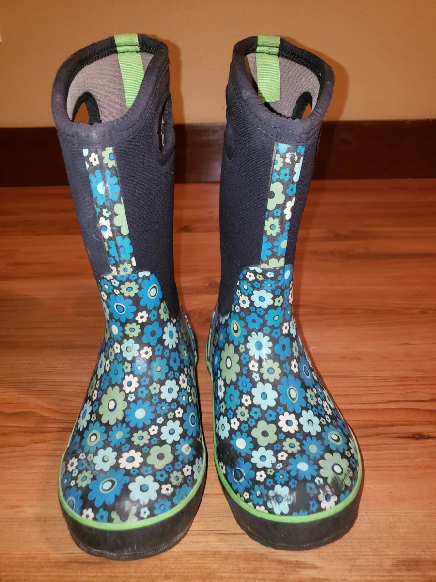 Kids Girls Bogs Insulated Snow Boots Flowers Butterflies Pull On