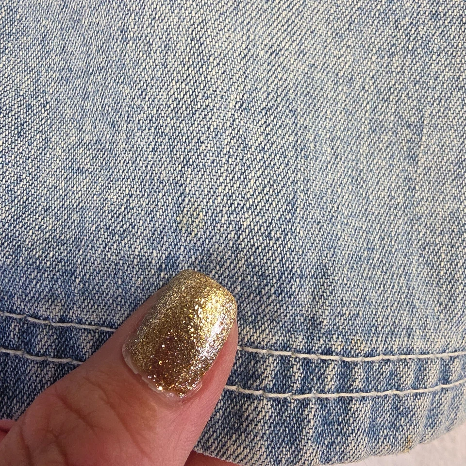 Pantalones Cortos Carpintero Route 66 Para Mujer 18 Y2K Novio Azul Tiro Alto Botón Mosca Foto 3 de 4