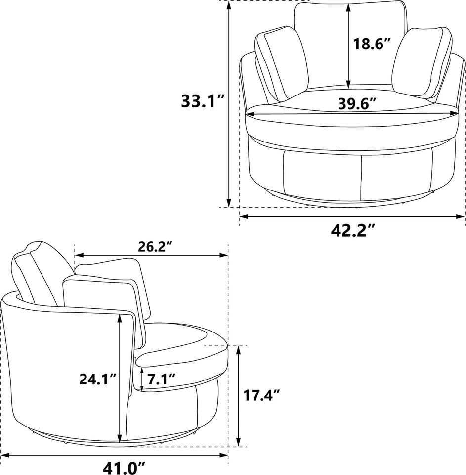 Silla de barril redonda giratoria Merax 360 grados Foto 2 de 4