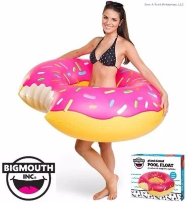 BIGMOUTHINC Big Mouth Inc - Gigantic 4' Ft Strawberry Inflatable Donut Pool Float Tube
