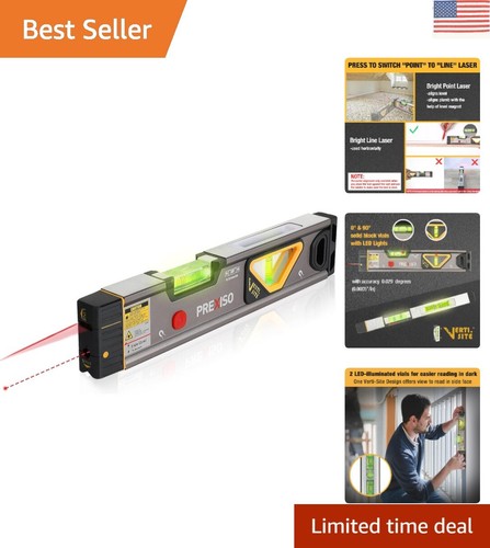 Professional 2-in-1 Laser Level with 100Ft Point & 30Ft Line, Magnetic ...