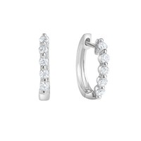 Creolen Ohrring Ohrschmuck 925 Sterling Silber Rhodiniert Glanz Zirkonia Weiß V