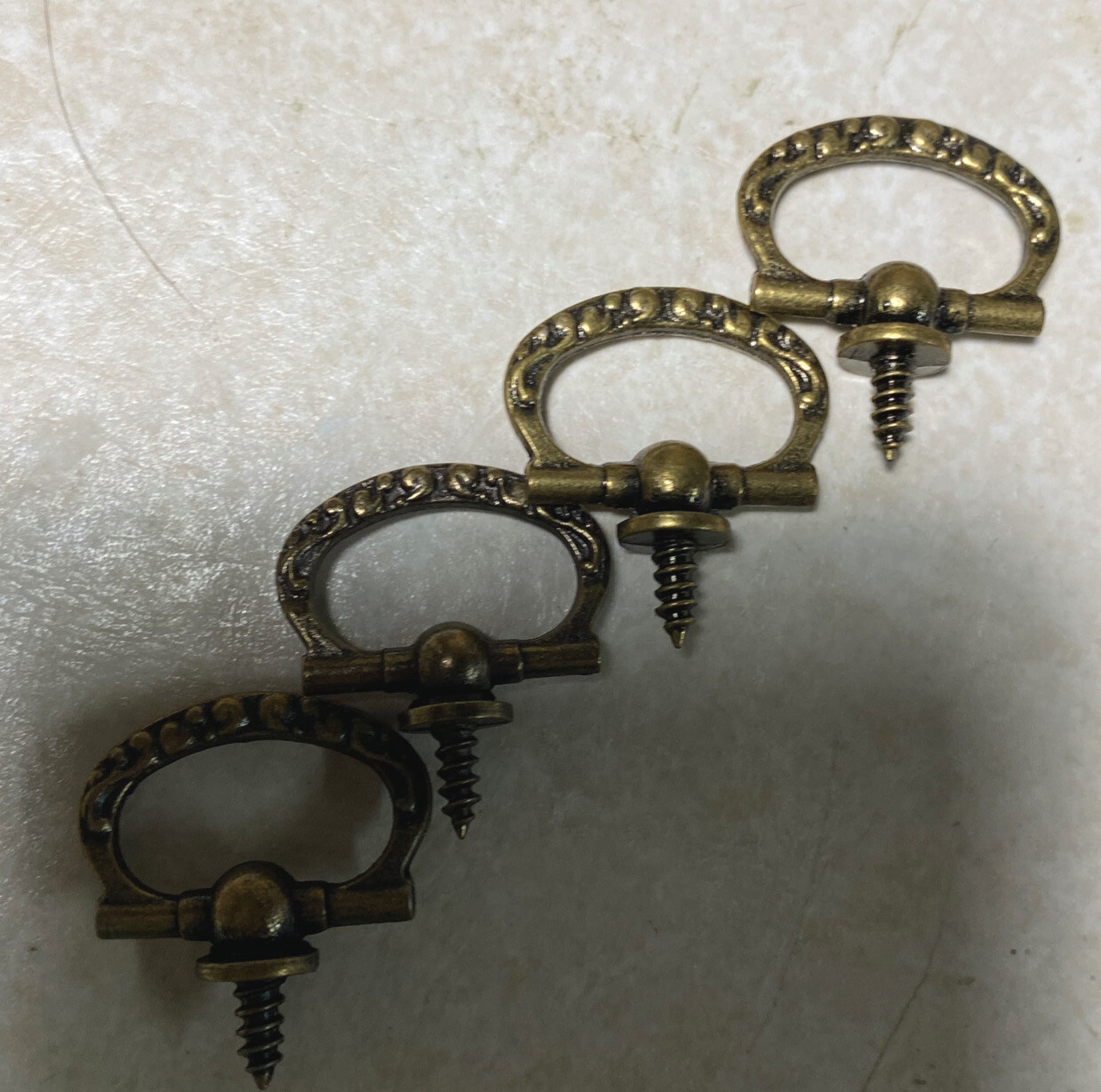 2 pairs mini Drawer Pull small, screw in / hardware