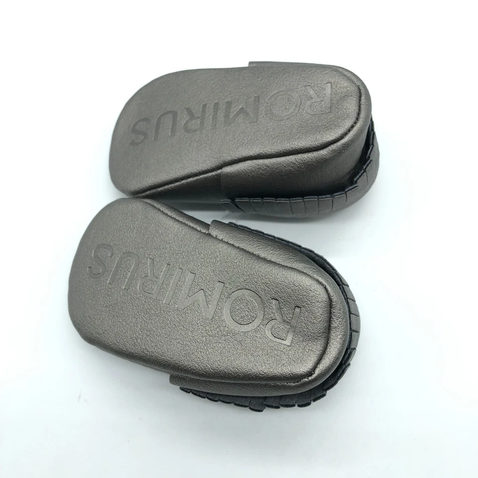 Zapatillas Mocasín Romirus Bebé Niñas Imitación Cuero Flecos Gris Talla 2 Foto 4 de 4