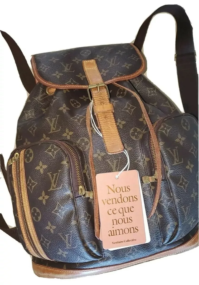 Bolso Mochila Louis Vuitton Bolso A Dos Bósforo LV Monograma Cuero Marrón  De Colección