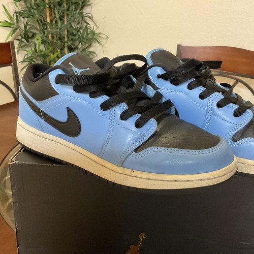Nike Air Jordan 1 Low (GS) Youth 4.5 Shoes Black University Blue New Worn Twice - Picture 2 of 17