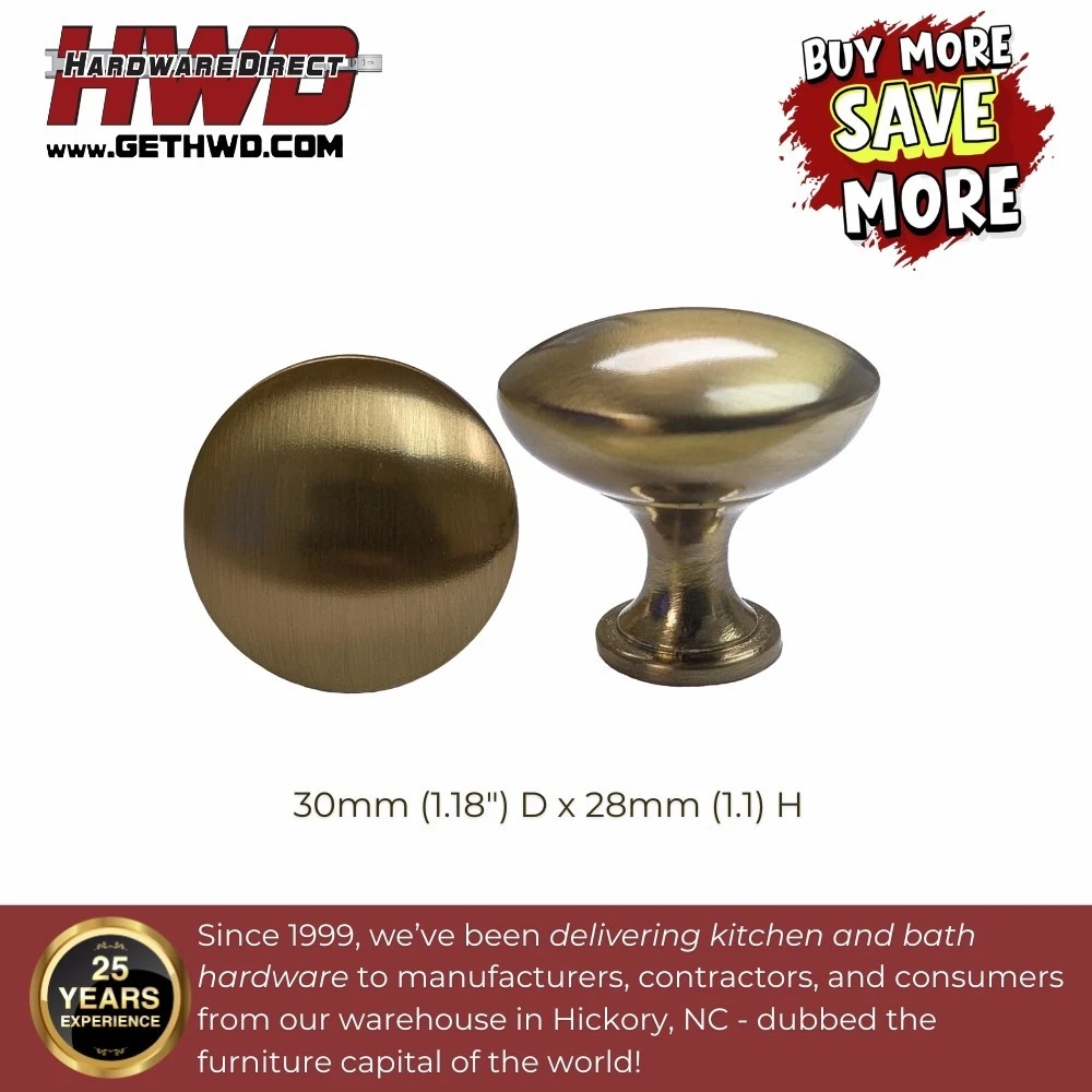 Cabinet Knob Kitchen Bath Round Pull Handle Champagne Gold Bronze Modern Classic