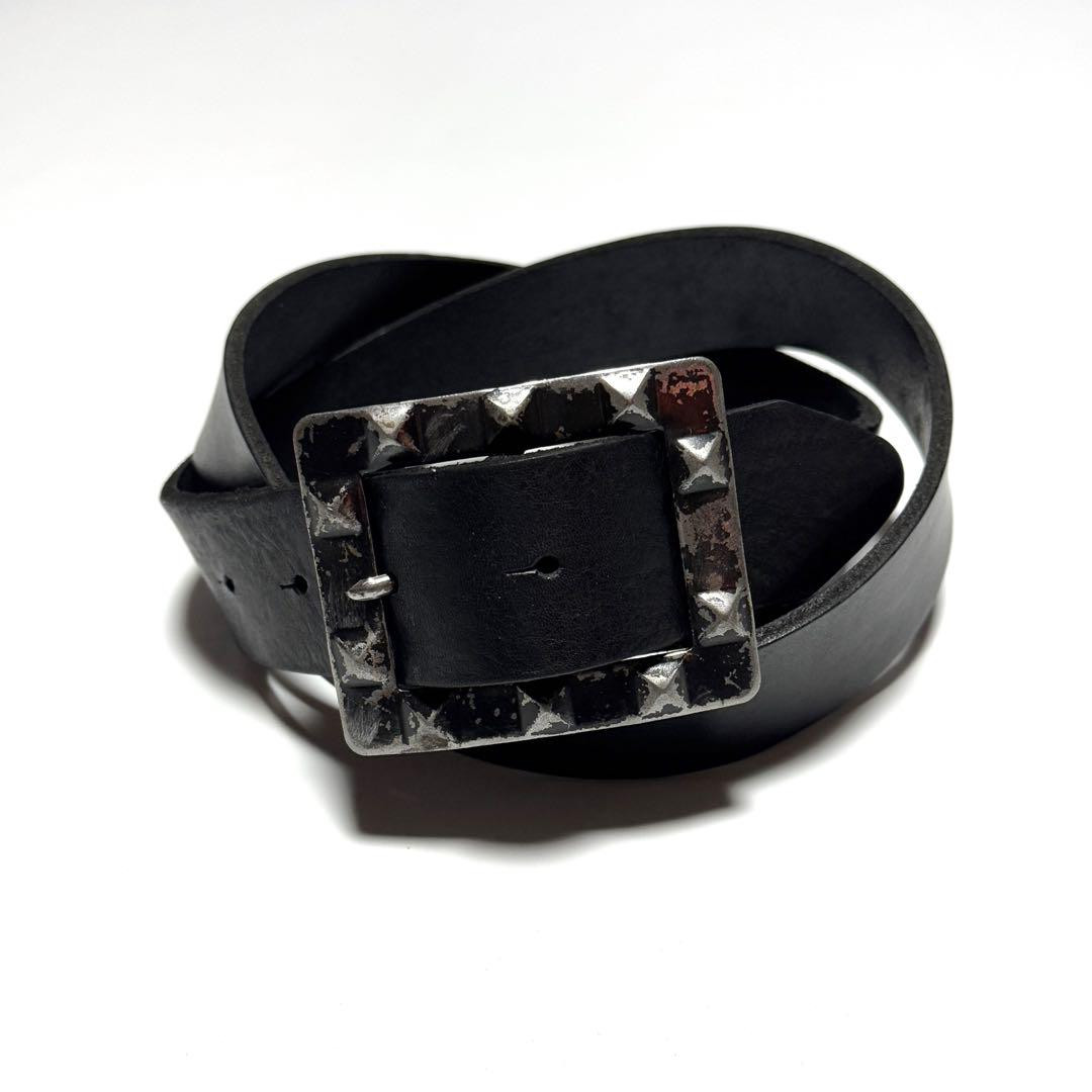 Vintage Italian Genuine Leather Men's Belt 3140 Black  Excellent Condition