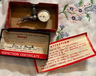 Vintage STARRETT no. 711 Last Word Dial Test Indicator in Box Machinist