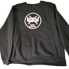 Atari Space Invaders Black Pullover Sweatshirt Adult XL Long Sleeve