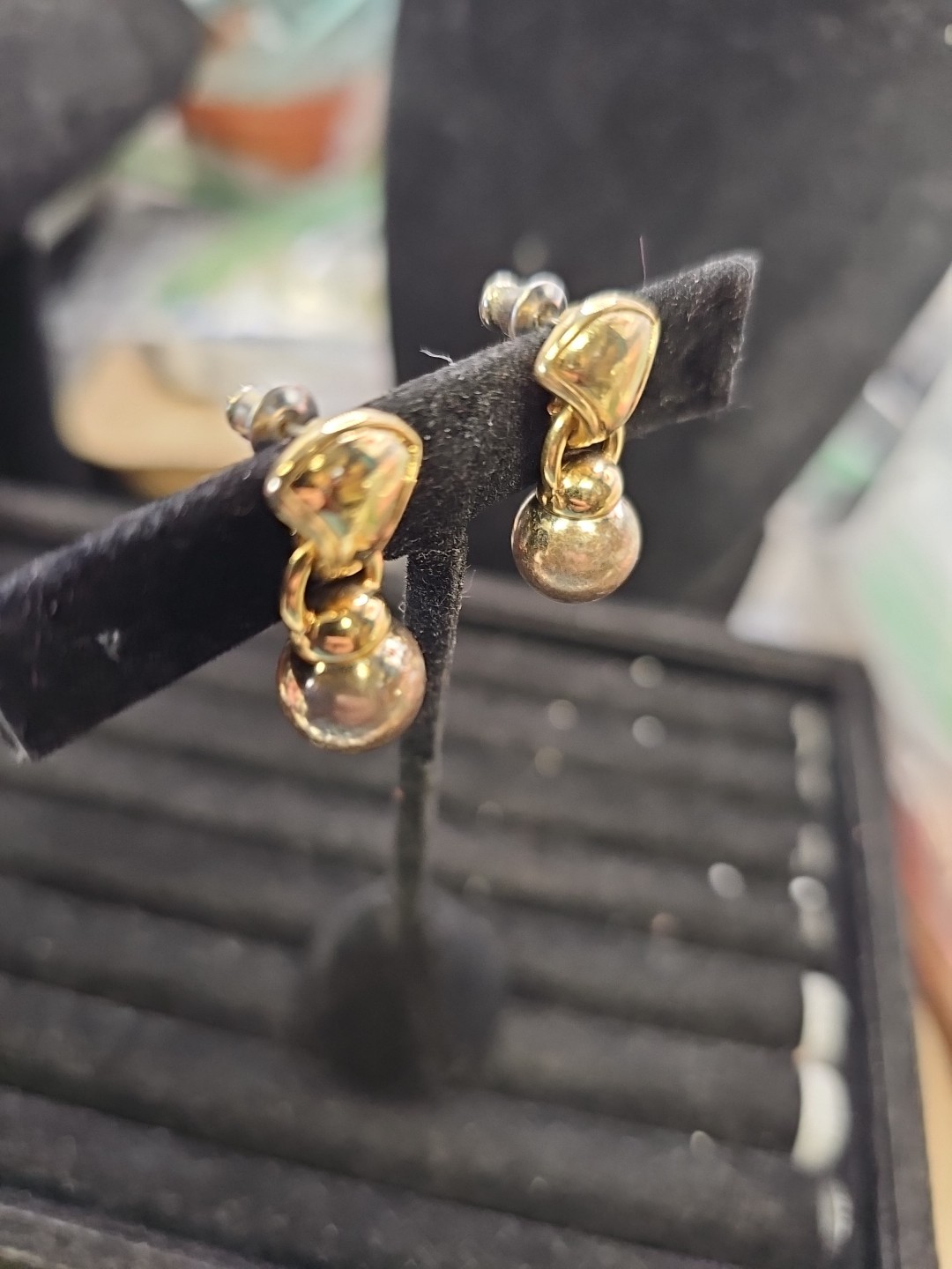 Earrings Posts Drop Dangle Pierced Doorknocker Go… - image 6