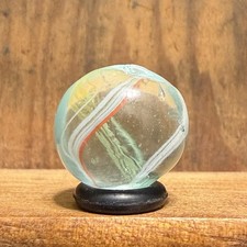 Antique German Handmade Banded Swirl Peewee Marble 15/32 Near Mint 269