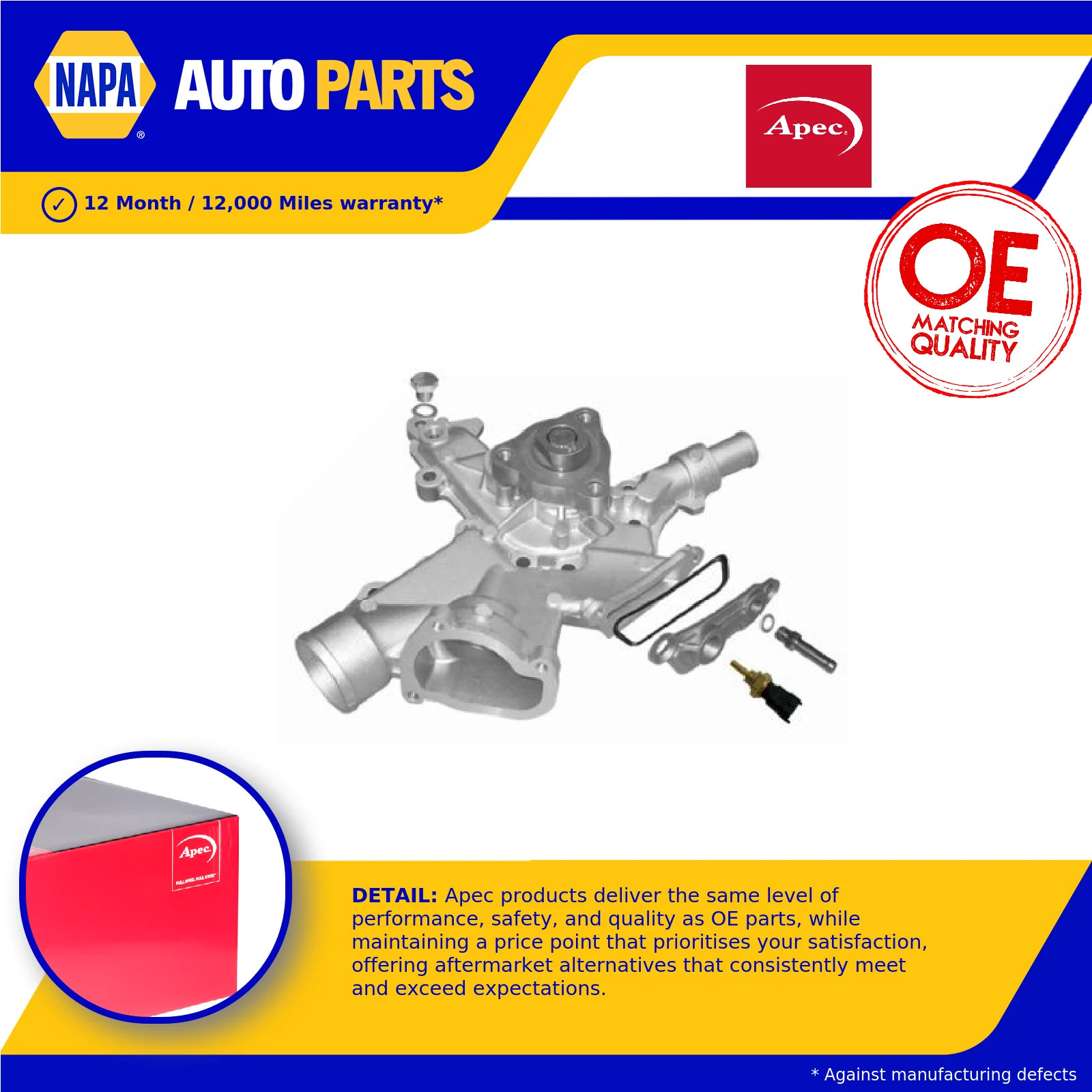 Water Pump AWP1550 Apec Coolant 1334079 1334130 6334022 6334025 90542606 Quality