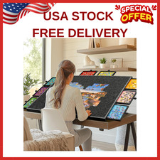 2000 Piece Foldable Tilting Puzzle Board with Drawers Felt Cover Portable Table