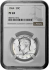 1964 50c Silver Proof Kennedy Half Dollar NGC Graded PF 69 with New Holder
