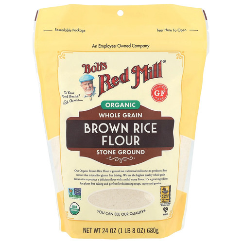 Organic Brown Rice Flour, Whole Grain, 24 oz (680 g)
