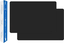 GASARÉ, Set of 2, Extra Large, Thick, Silicone 25 x 17 inches x 1.4 mm, Black 