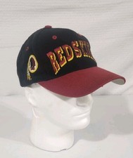 VINTAGE Washington Redskins Hat Cap Snap Red Black Football