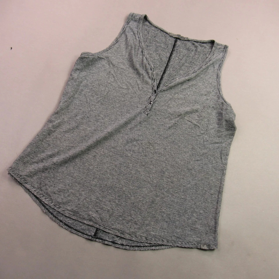 Pullover Prana Top Mujer Grande Sin Mangas Cuello en V Ligero Gris Rayas Foto 2 de 4
