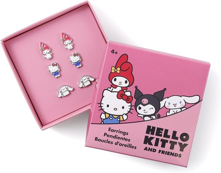 Hello Kitty & Friends Unisex Kids Silver/Red Earring Set Hk50178 – Signature Edition | - Brass Plated - Image 2