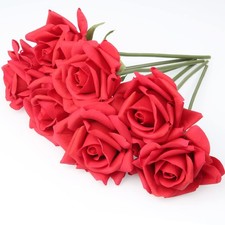 Fake Flowers, Faux Silk Real Touch Artificial Rose Flowers for Decoration DIY...