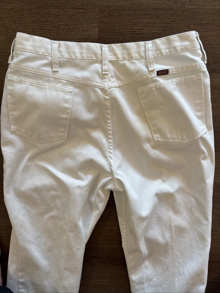Vintage Rustler 36x34 Men's White Jeans Made In USA - Image 2 of 4
