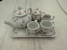  Cute Miniature Vintage Floral Tea Set 10 Pieces Great Condition