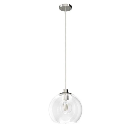 Hunter Xidane 1-Light Brushed Nickel Crystal Pendant Light w/Clear Glass Shades - Picture 2 of 9