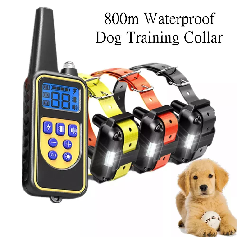 COLLARE ELETTRICO CANI 800M TELECOMANDO LCD IMPERMEABILE SCOSSA ADDESTRAMENTO
