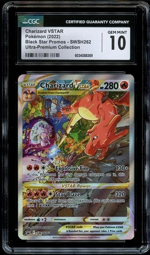 CGC 10 GEM MINT Charizard VSTAR 262 SWSH PROMO SWSH262 Pokemon Card 269