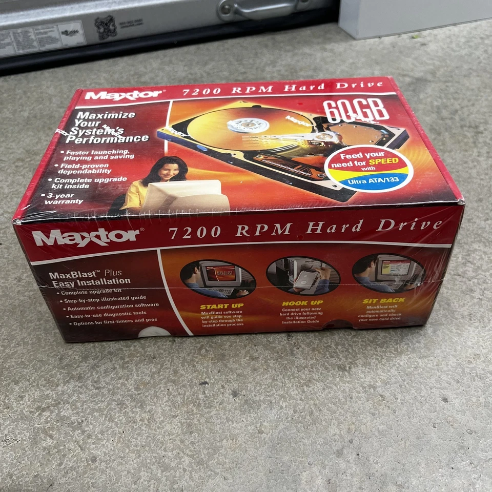 Maxtor 7200 RPM 60GB Hard Drive 3.5 inch EIDE New / Sealed - Image 2 of 4