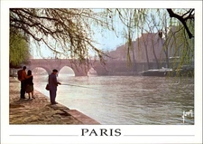 Seine River Paris France vintage postcard h579