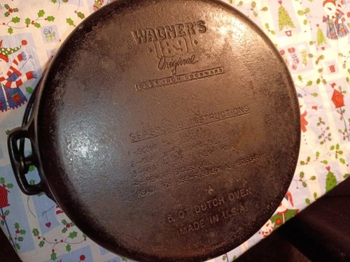 Wagner Ware 1891 Cast Iron 5 Quart Dutch Oven/No Lid USA
