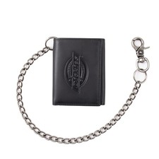 Dickies Men's Leather Chain Wallet - High Security One Size, Dark Black
