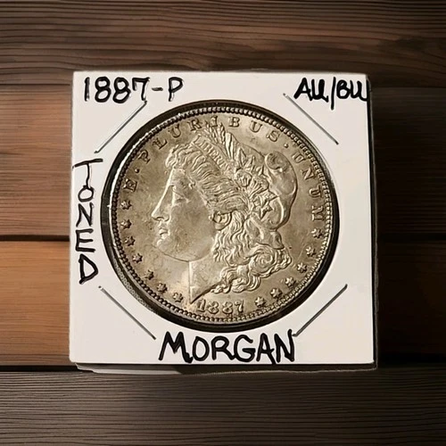 1887-P Morgan Silver Dollar☆AU/BU☆Nicely Toned☆