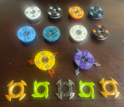 Lego Ninjago Lot of 10 Spinjitzu Spinners with toppers (5)