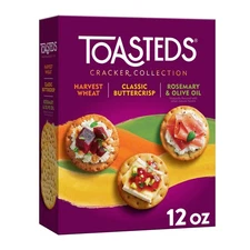 Toasteds Crackers Variety Pack, 12oz Box - Lunch Snacks