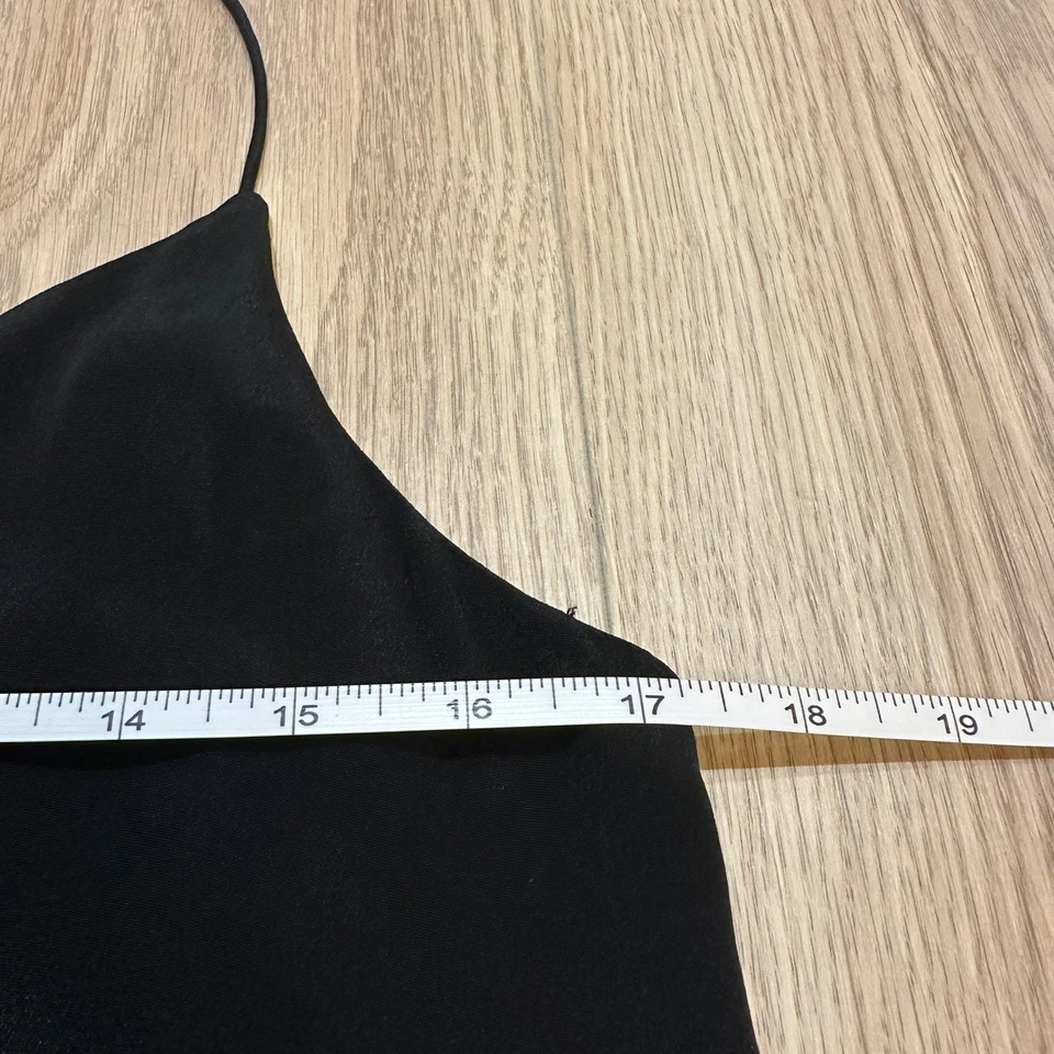 J.Crew 100% Silk Cami Tank Top Womens Size 14 Black V Neck Flowy Closet Staple - Image 3 of 4