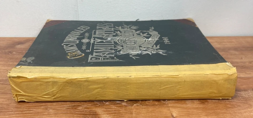 Cram's Unrivaled Family Atlas Of The World Indexed 1901 Hardcover Worn Bind - Image 2 of 4