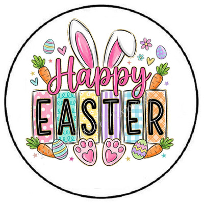 HAPPY EASTER BUNNY EARS ENVELOPE SEALS LABELS STICKERS PARTY FAVORS