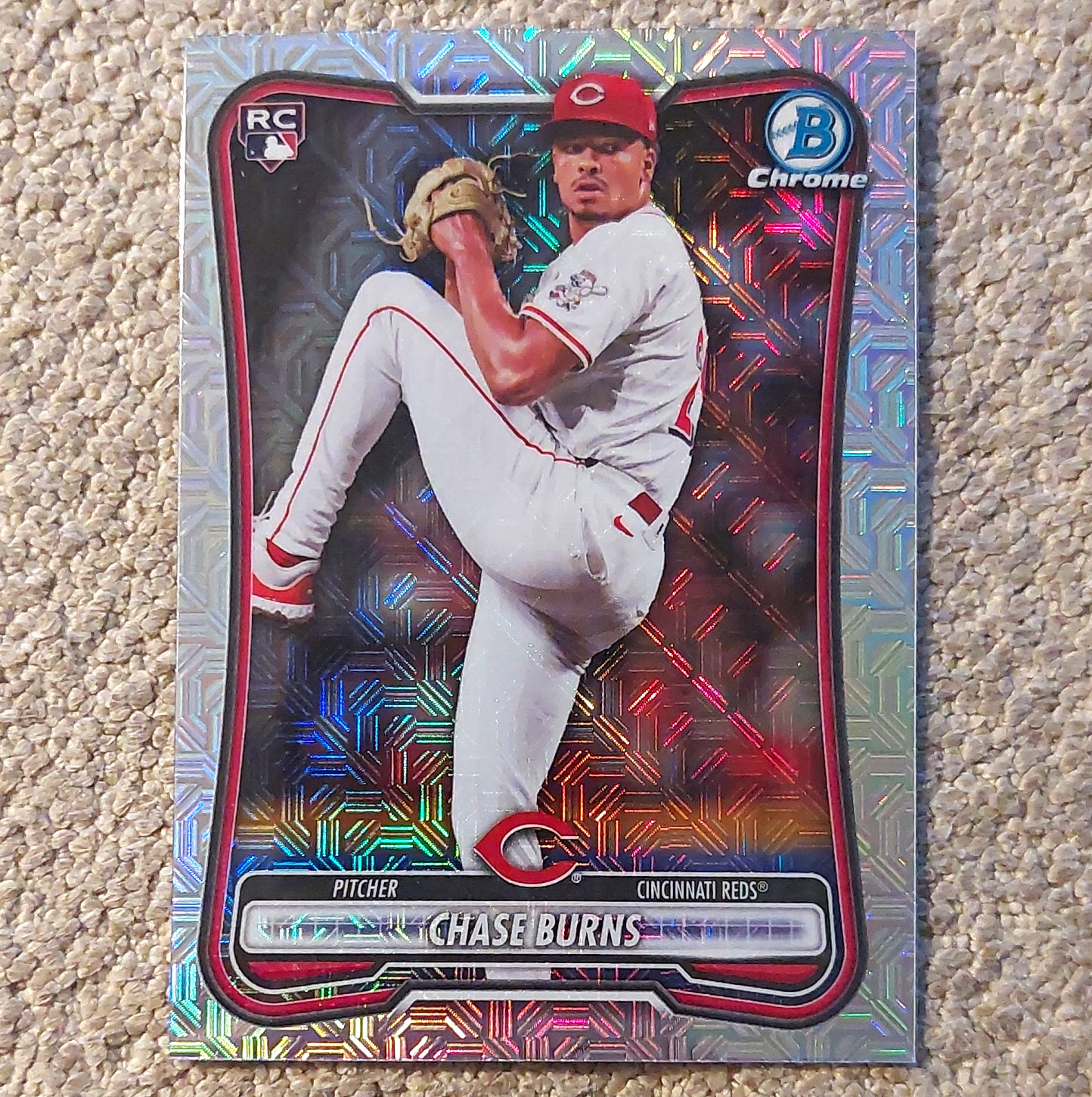 Topps 2026 Bowman Chrome Chase Burns RC Mojo Refractor #3 Cincinnati Reds